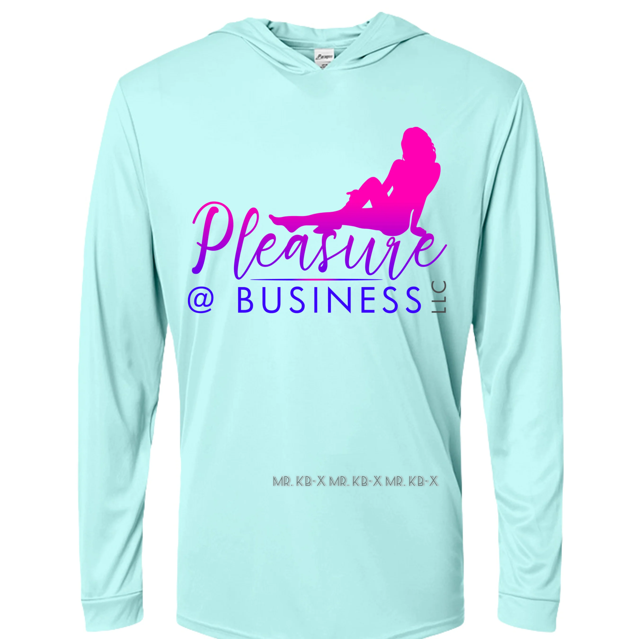 Watermarked - 38 Aqua Blue Hooded Tee